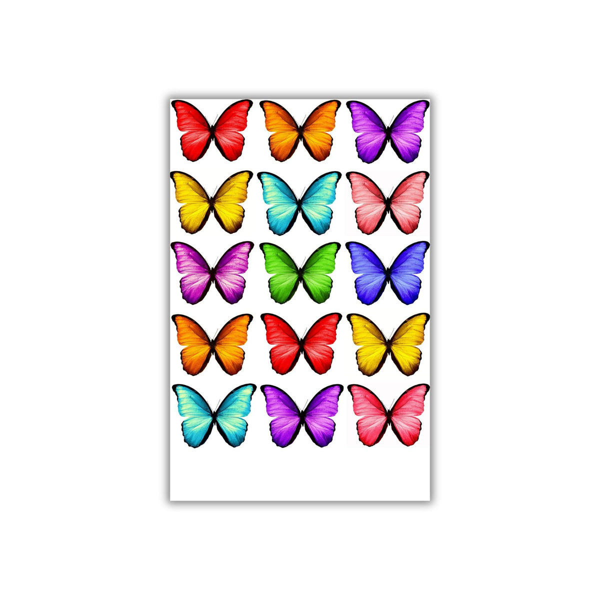 Cake Topper 48x Mini Rainbow Butterfly Edible Decorations