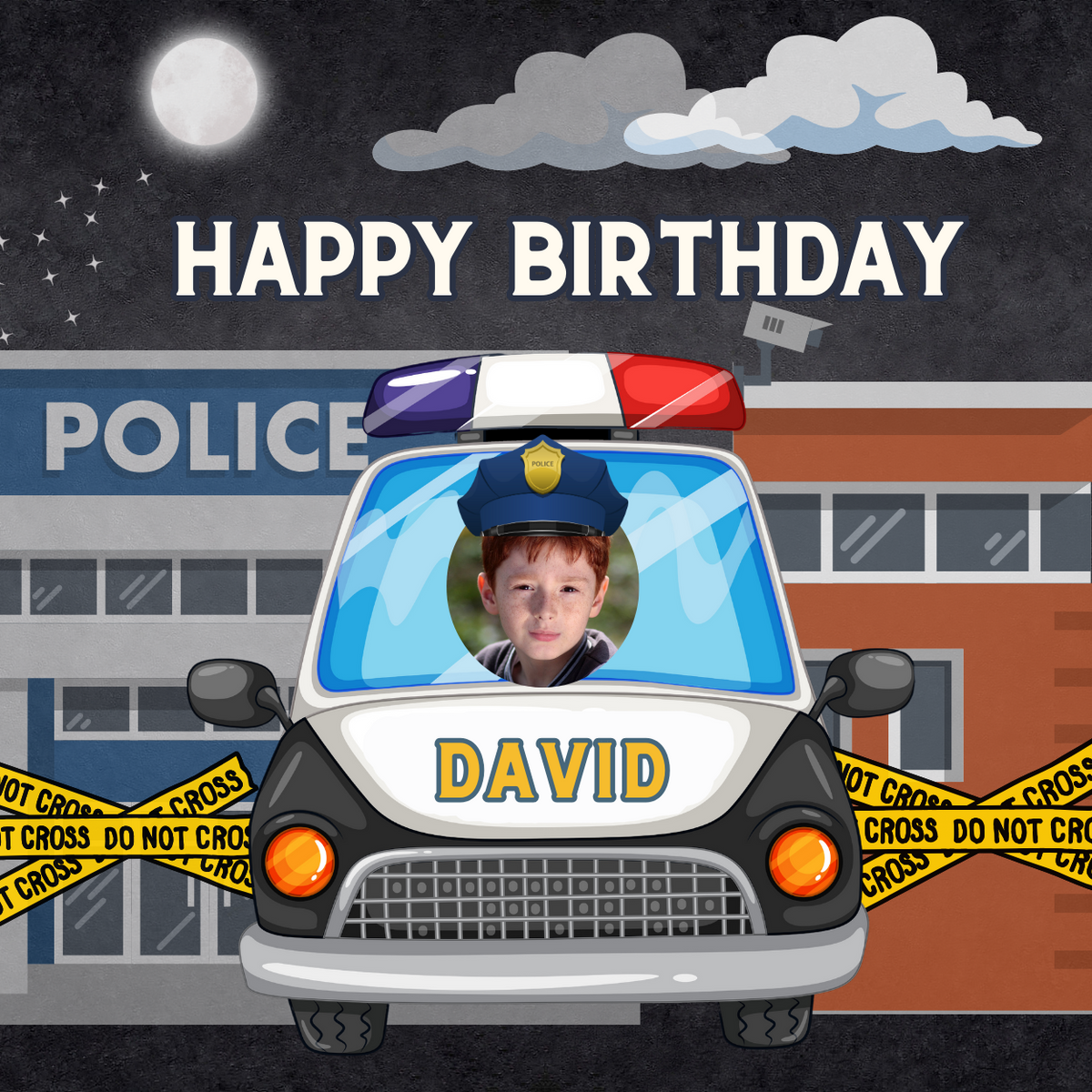 Personalised Cake Topper Edible Pre-cut Emergency Services Police Photo Image Topper Premium Icing Wafer or Birthday Poster