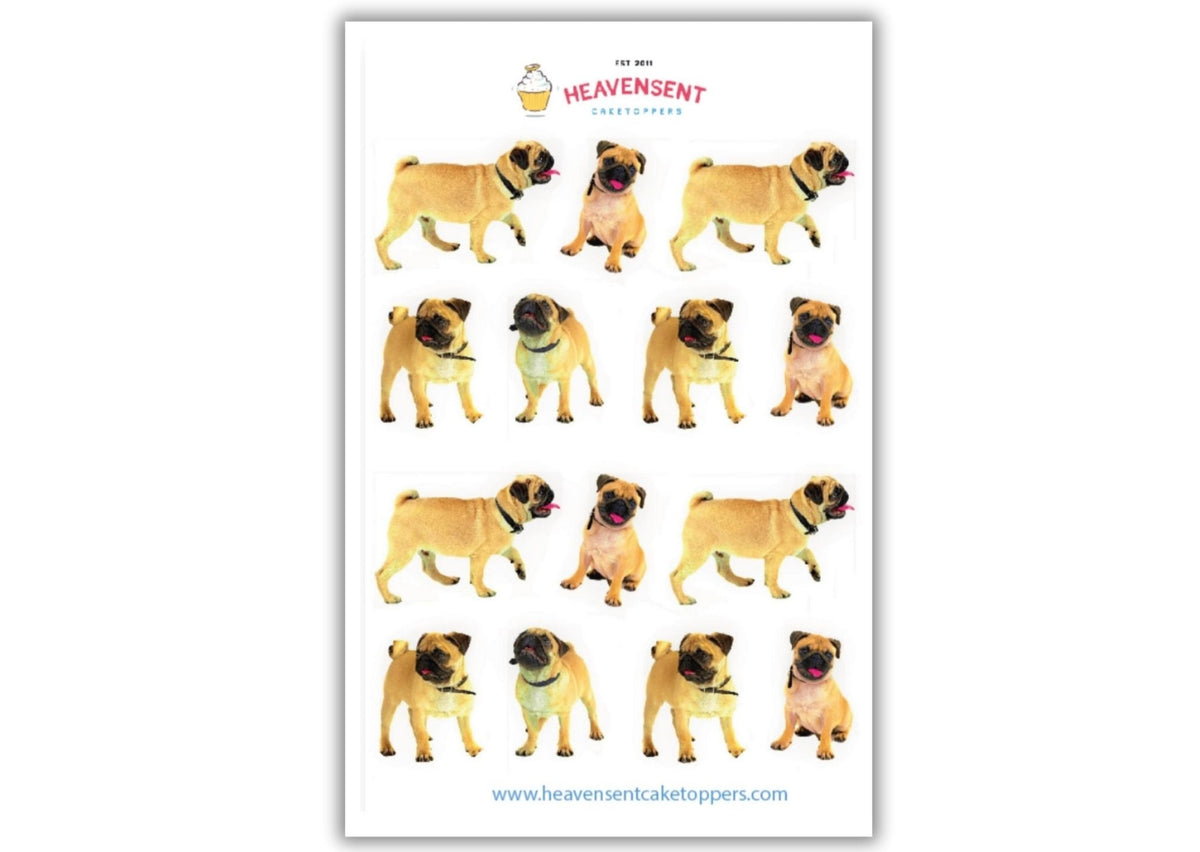 pug dog puppy cake toppers