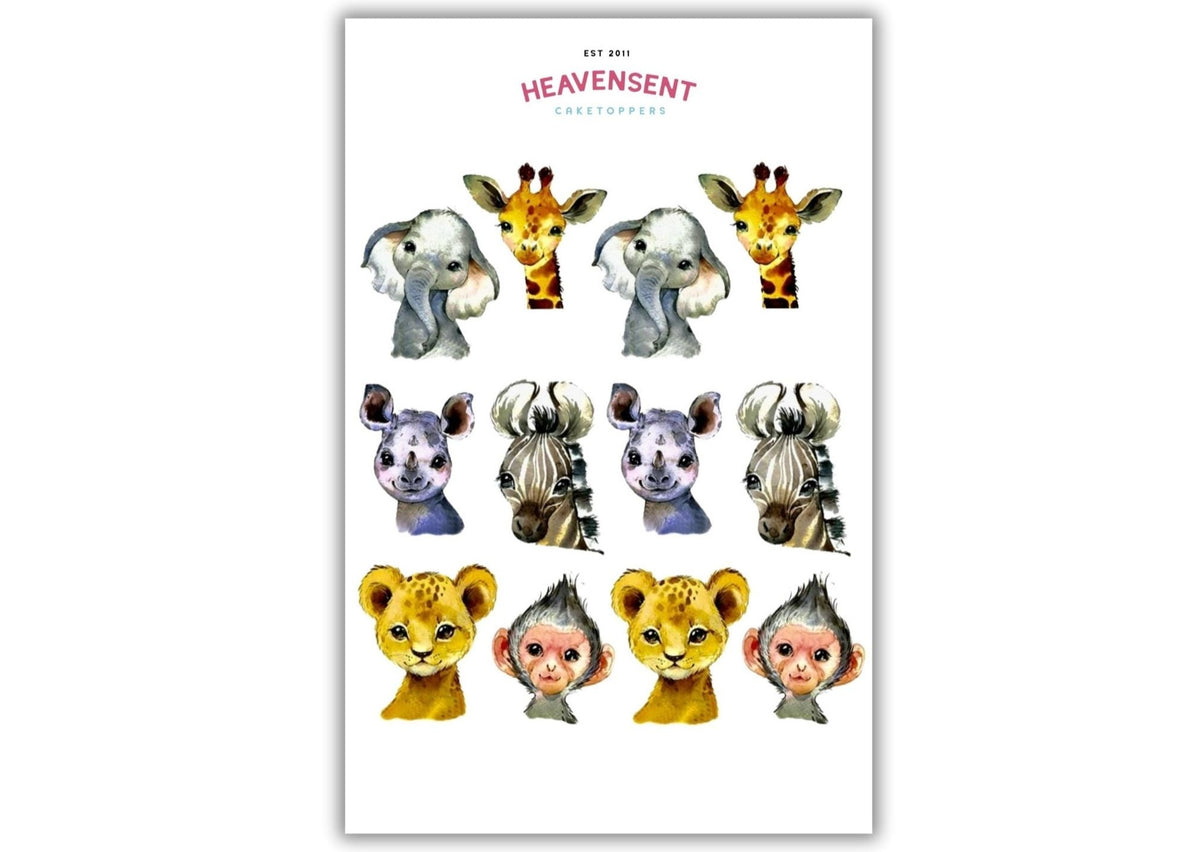 Safari animals and zoo animal cake toppers