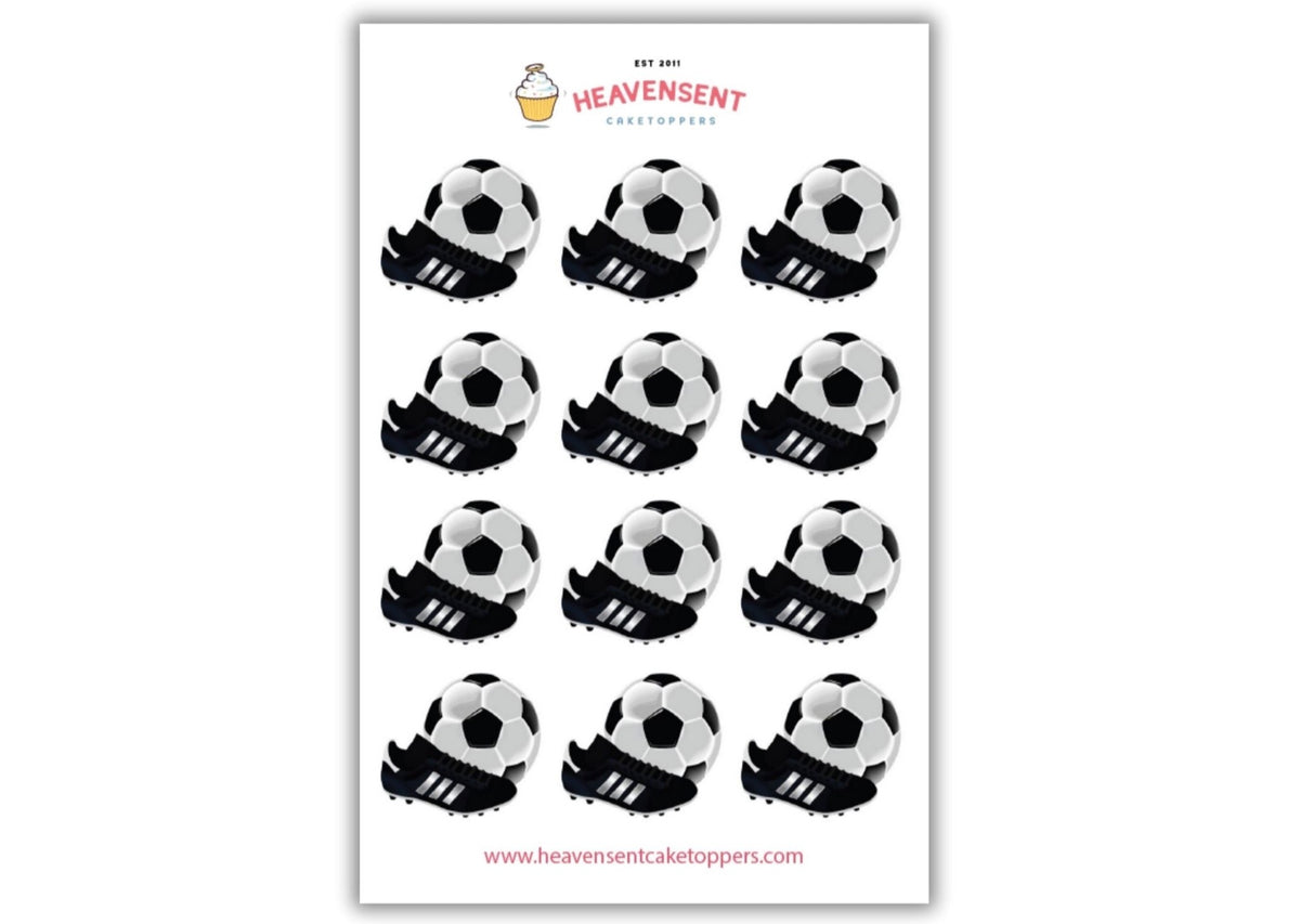 Cake Topper 24x Football Boot Edible Decorations