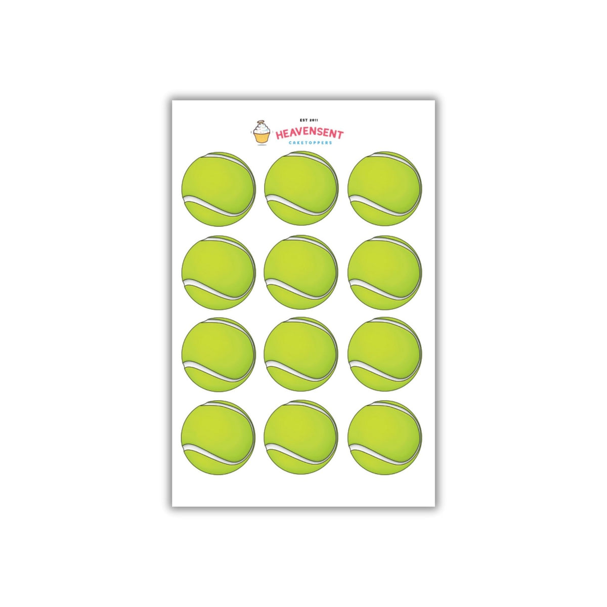 Cake Topper 24x Tennis Ball Edible Decorations