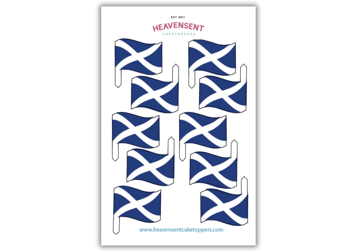 Cake Topper 20x Scotland Flags Edible Decorations