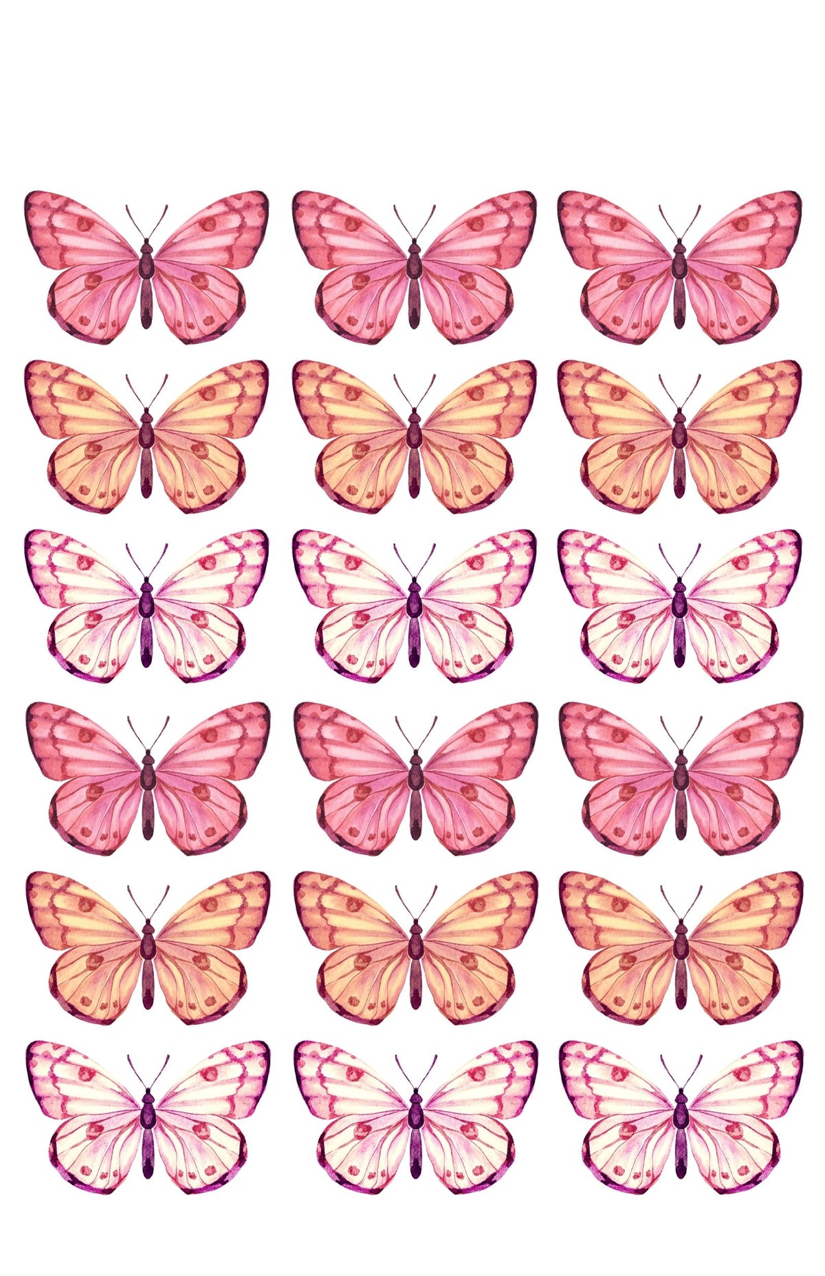 Cake Topper 36x Nude Pink Butterfly Edible Decorations