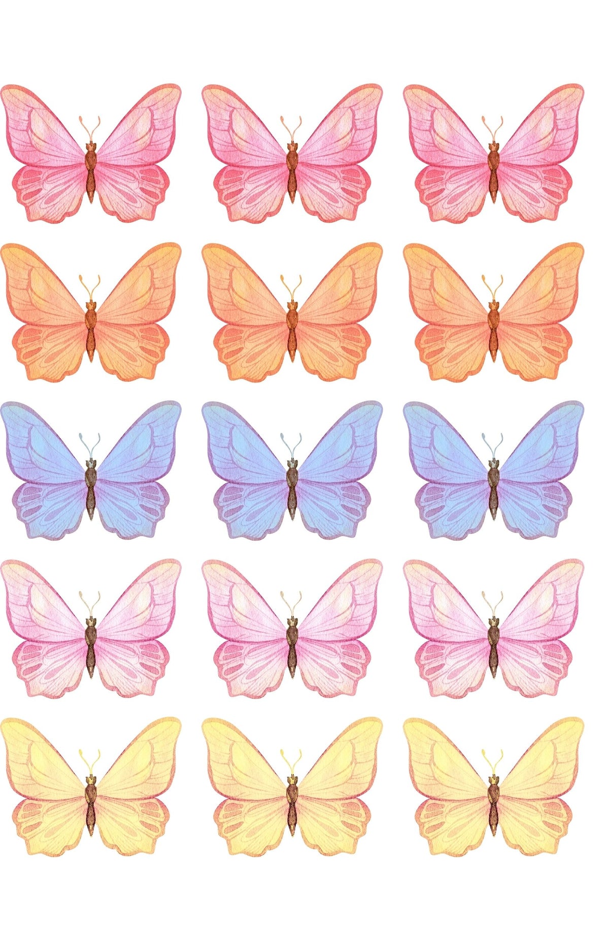 Cake Topper 30x Sweet Pastel Butterfly Edible Decorations